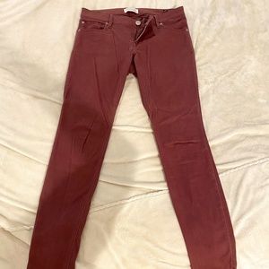 Express size 6 low rise  skinny mauve jeans